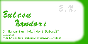 bulcsu nandori business card